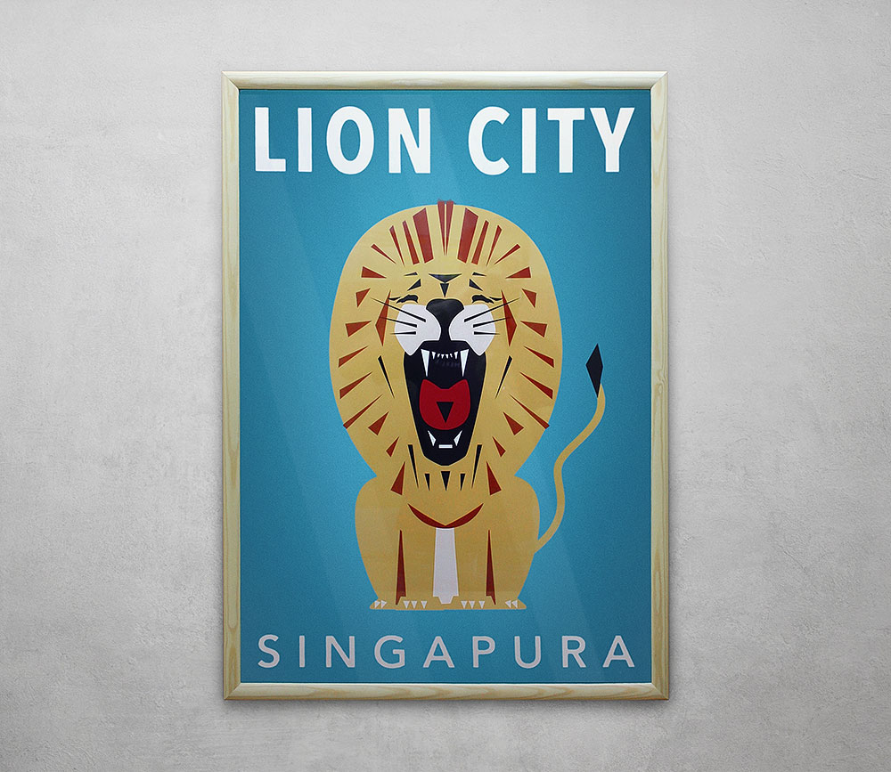 Singpura Lion City Framed Poster